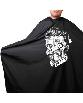 Modern Pirate Polyester Premium Salon & Barber Waterproof Cape Black